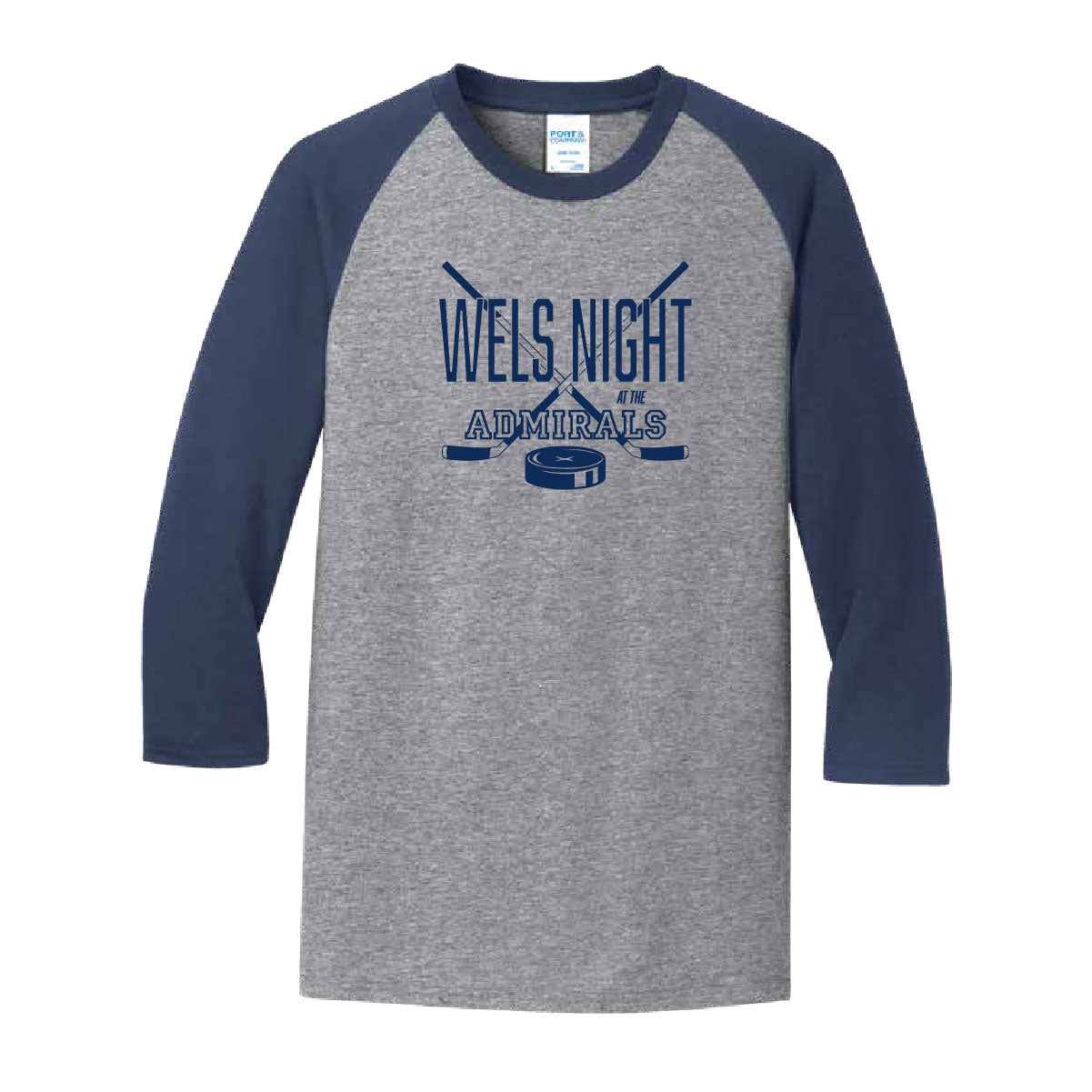 WELS Night at The Admirals - Port & Co 3/4 Sleeve ADULT Raglan Tee